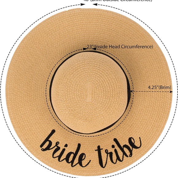 Just Married Straw Floppy Sun Hat - Picture 3 of 9